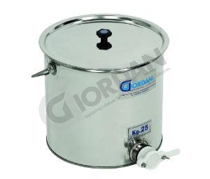 Pentola Inox Con Rubinetto.Secchiello Cilindrico In Acciaio Inox Da 25 Kg Con Rubinetto