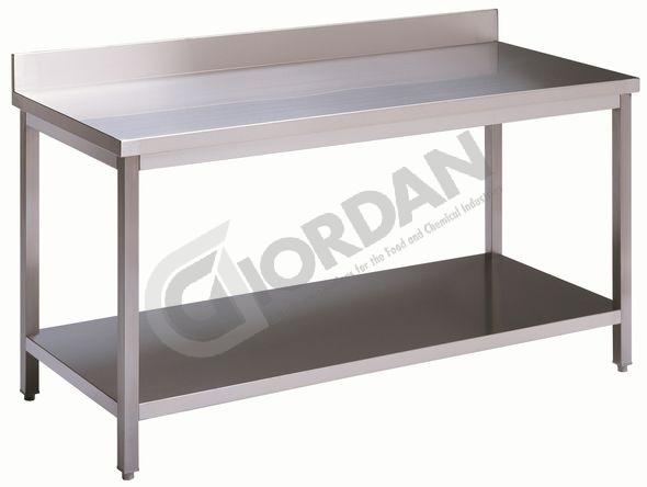 TAVOLO INOX CON UN RIPIANO AGGIUNTIVO, MISURE 1800X700X850 H MM